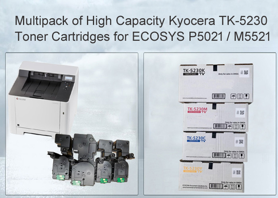 Kyocera ECOSYS M5521 ECOSYS P5021 Printers Toner cartridge TK-5230 Multipack CMYK