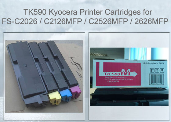 Kyocera TK-590 Ecosys FS-C2126MFP Compatible Rainbow Pack Contains 4 Color Toner