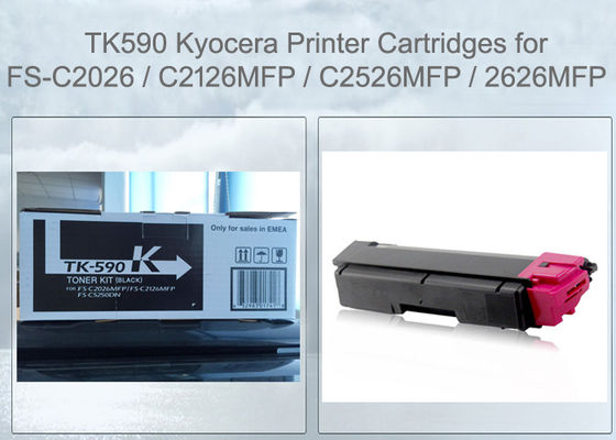 Kyocera TK-590 Ecosys FS-C2126MFP Compatible Rainbow Pack Contains 4 Color Toner