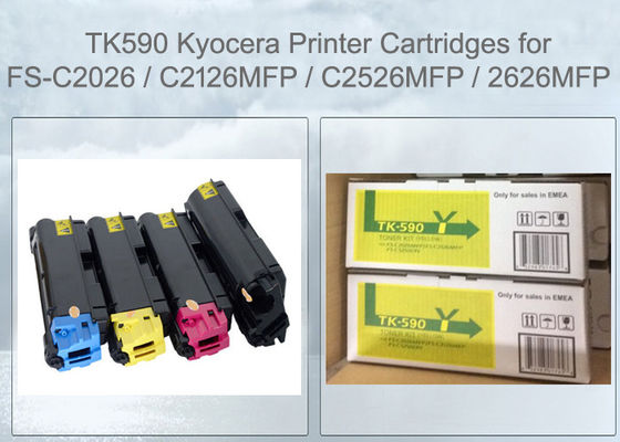 Kyocera TK-590 Ecosys FS-C2126MFP Compatible Rainbow Pack Contains 4 Color Toner