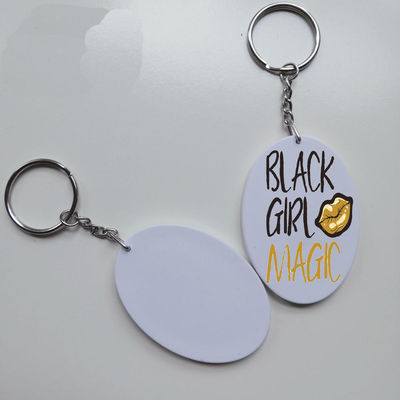 Sublimation Blank Polymer Keyring Rounded Corner For Diy Printing