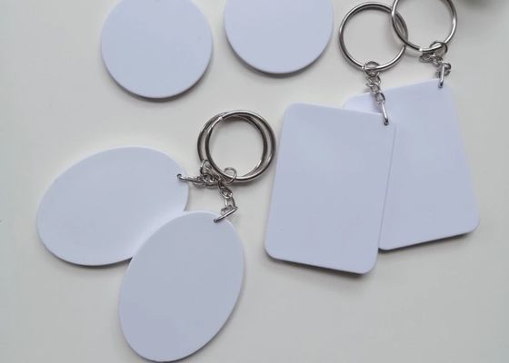 Sublimation Blank Polymer Keyring Rounded Corner For Diy Printing